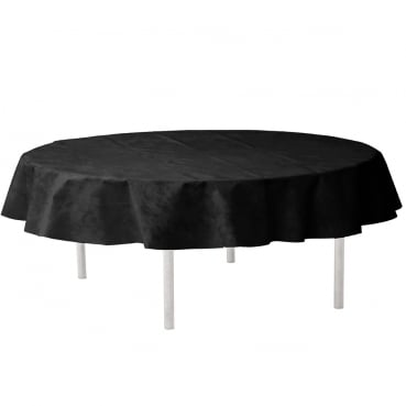 Vlies Tischdecke, rund, strapazierfähig, in Schwarz, 180 cm