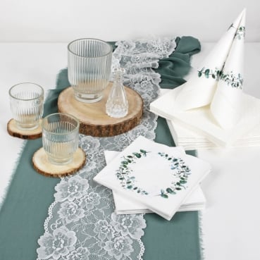 54-teiliges Tischdeko Paket Hochzeit "Eukalyptus Romantik" 54-teiliges Tischdeko Paket Hochzeit "Eukalyptus Romantik"