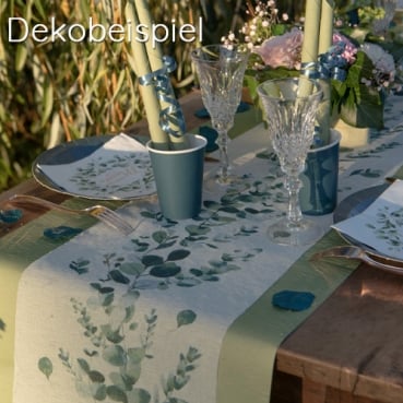 3 Meter Gaze Tischläufer Eukalyptus, 26 cm 3 Meter Vlies Tischläufer Eukalyptus, 26 cm