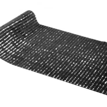 3 Meter Velours Tischläufer Glamour in Schwarz/Silber, 28 cm 3 Meter Velours Tischläufer Glamour in Schwarz/Silber, 28 cm.