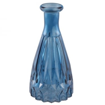 Glas Flaschen Väschen Classy in Blau, 14,5 cm