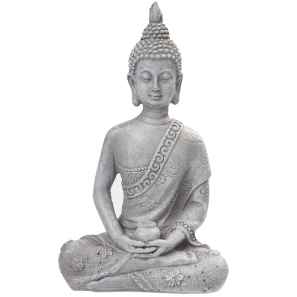 Dekofigur Buddha in Grau, cm 13