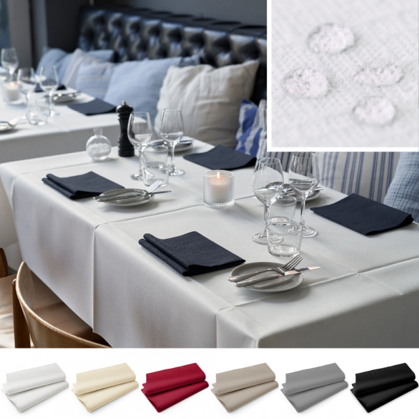 Duni Evolin Tischdecken in 6 Farben, 127 x 220 cm - fällt wie Stoff, besitzt ein elegante Struktur und wirkt zugleich wasserabweisend.