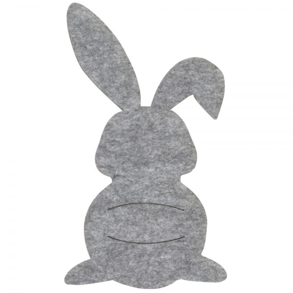 Filz BestecFilz Bestecktasche Osterhase in Grau meliert, 23 cm.ktasche Osterhase in Braun meliert, 23 cm.