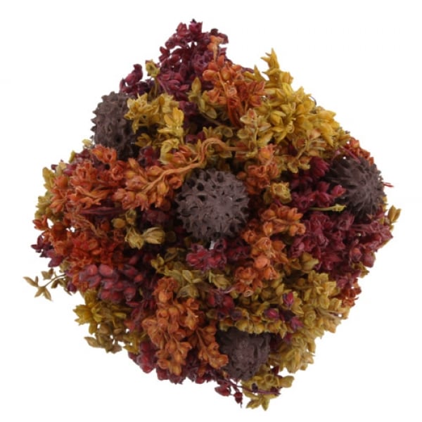 Trockenblumen Bouquet mit Vase in herbstlichen Farbtönen, 14 cm.