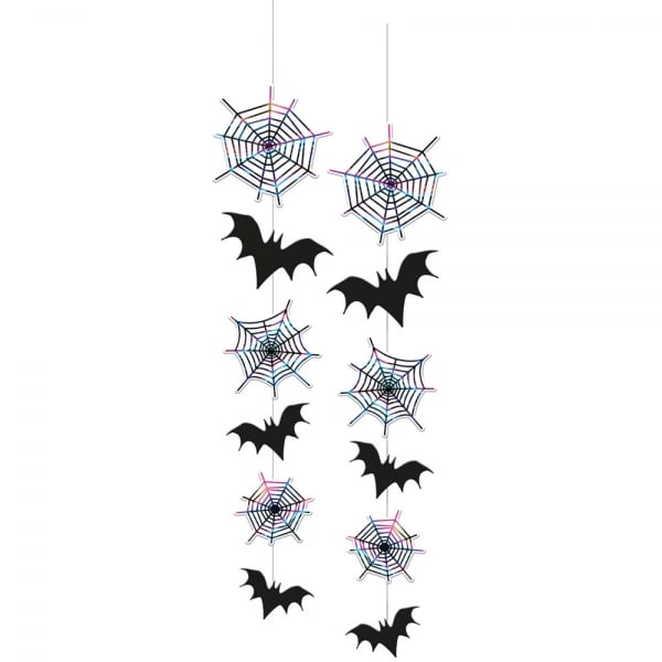 Raumdeko Halloween, Spinnennetz, Fledermaus, 70 cm.