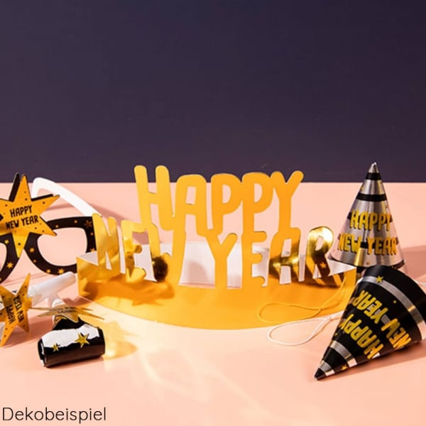 Dekobeipsiel für das 28 tlg. Party Set Silvester -Happy New Year-.