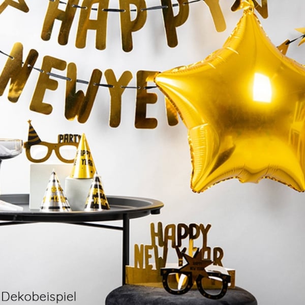 Dekobeipsiel für das 28 tlg. Party Set Silvester -Happy New Year-.