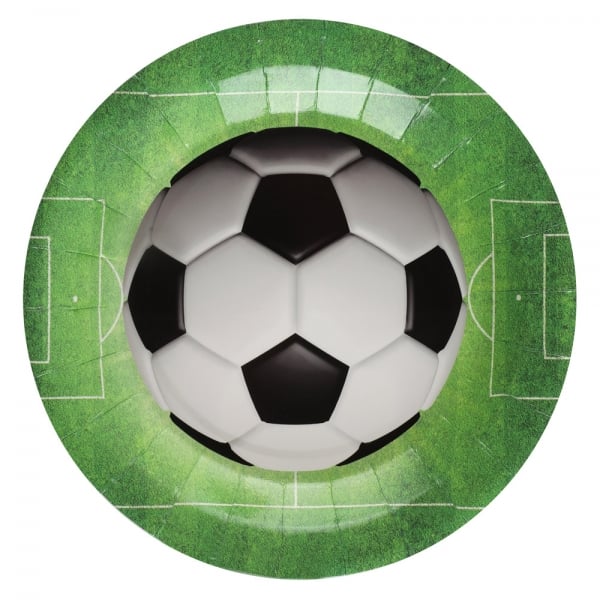 10er Pack Teller Fußball, Spielfeld, 22,5 cm.