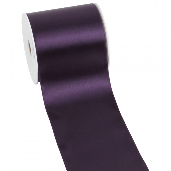 25 Meter Satin Tischband in Aubergine, 10 cm.