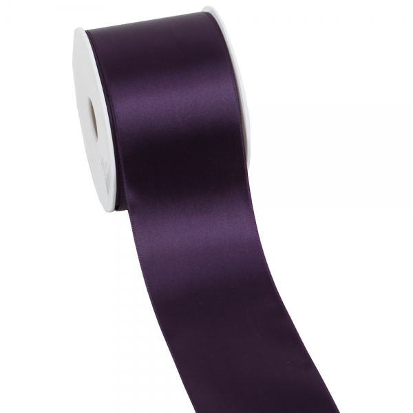 25 Meter Satin Tischband in Aubergine, 70 mm.