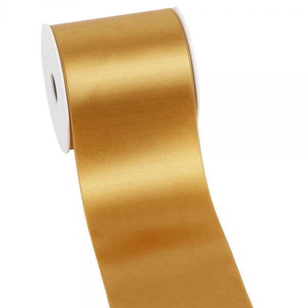 25 Meter Satin Tischband in Gold, 10 cm.