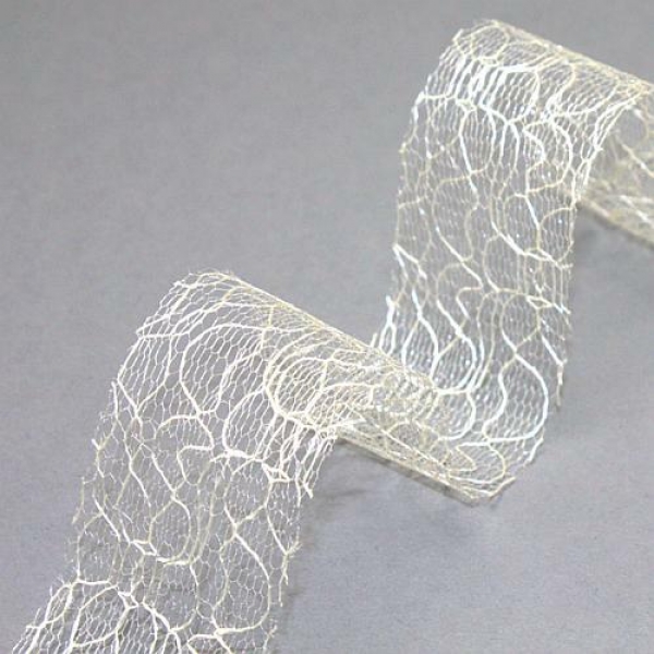 20 Meter Tischband Lace in Creme, 40 mm.