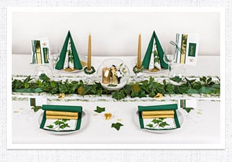 Goldene Hochzeit Tischdeko in Grün