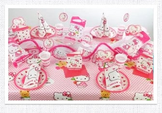 Kindergeburtstag Tischdeko Hello Kitty